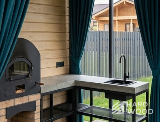 Дачная беседка с панорамными окнами №96 - фото 2270